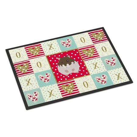 Carolines Treasures 18 x 27 in. Dzungarian Hamster Love Indoor or Outdoor Mat CK5440MAT